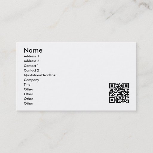 Customizable QR Code Business Card Template