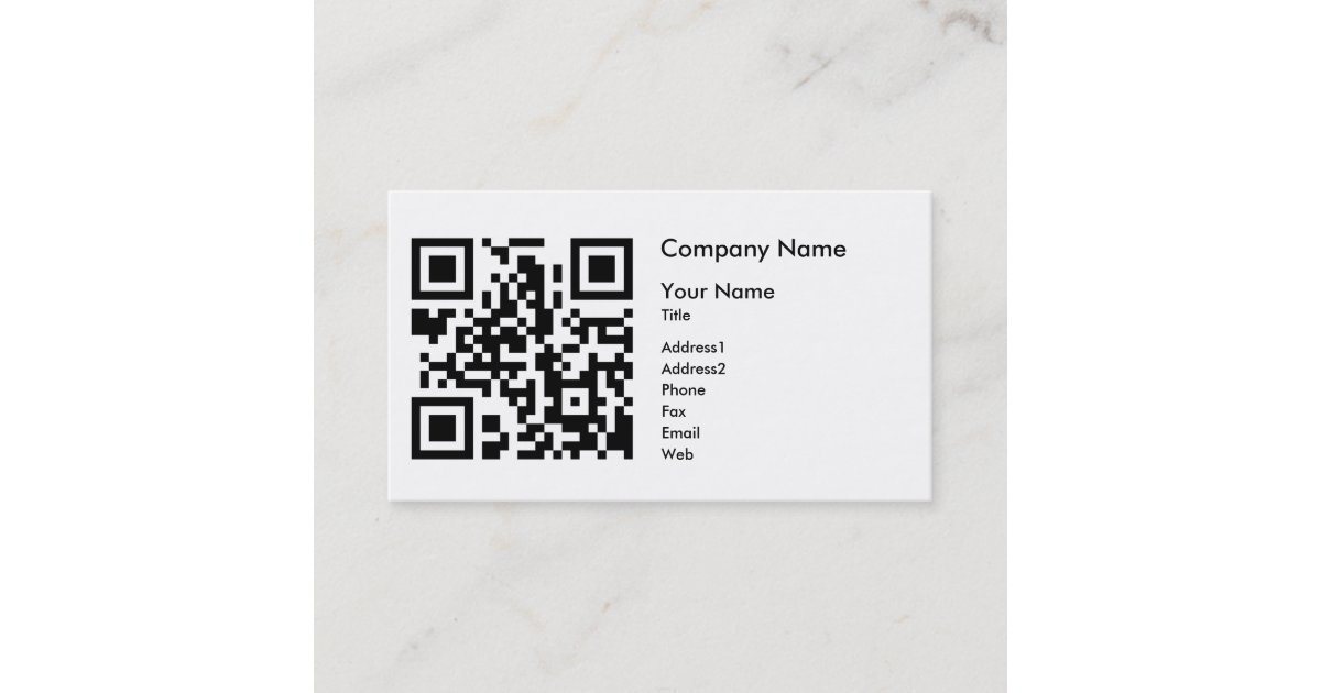 QR Code Business Card Template Horizontal