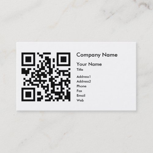 QR Code Business Card Template - Horizontal