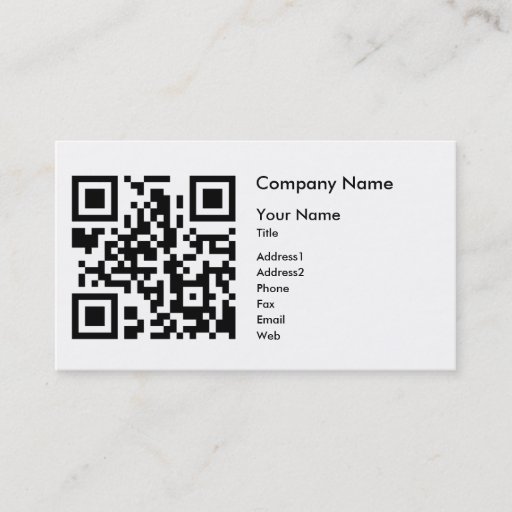 Customizable QR Code Business Card Template - Horizontal