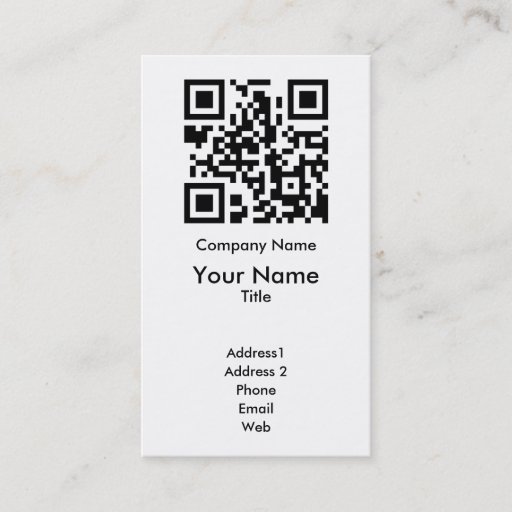 Customizable QR Code Business Card Template - Vertical