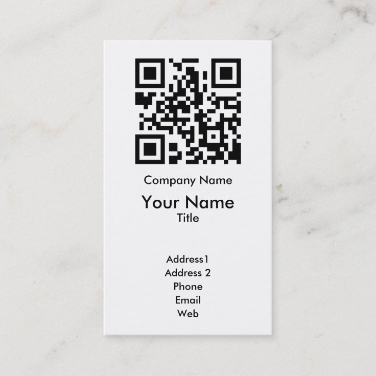 QR Code Business Card Template - Vertical | Zazzle