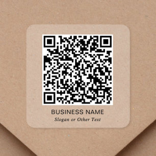 QR Code Business Clear Square Sticker