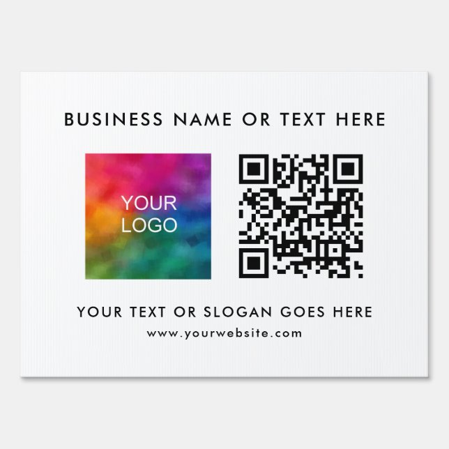 QR Code Business Company Logo Template Best Yard Sign (Front)