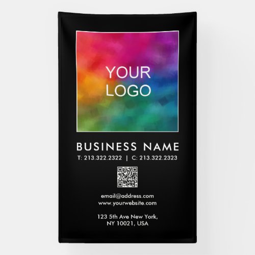 QR Code Business Corporate Logo Here Vertical Banner