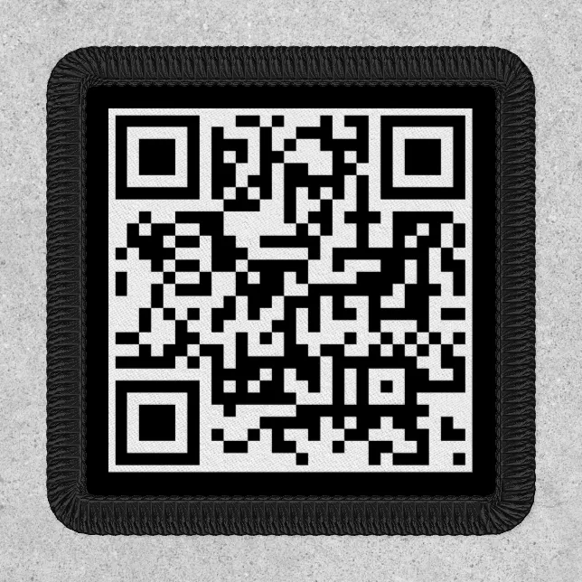 QR Code Business Corporate Minimalist Patch Black | Zazzle
