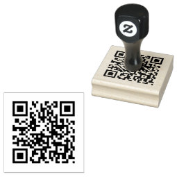 QR Code Business Corporate Minimalist Rubber Stamp | Zazzle
