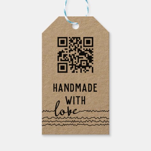 QR Code Business Handmade With Love Gift Tags