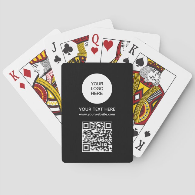 QR Code Business Logo Barcode Personalized Poker Poker Cards (Back)
