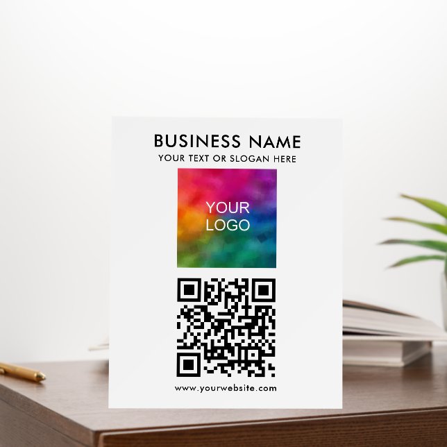 QR Code Business Logo Best Modern Elegant Template Foam Board (In Situ (Office))