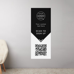 QR Code   Business Logo Black and White Wall Decal