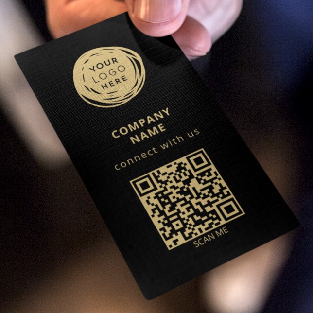 QR Code Business Logo Black Bold Card (Creator Uploaded)