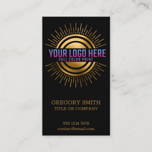 QR Code Business Logo Black Business Card