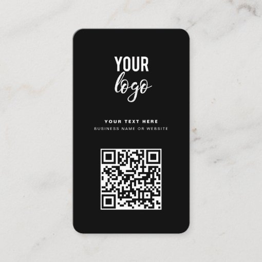 QR Code Business Logo Black Corporate Business Card | Zazzle