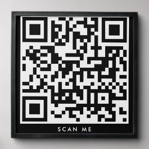 QR Code Business Logo Black Minimalist Business Peel And Stick Photo Tile