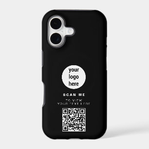 QR Code Business Logo Black Minimalist Corporate iPhone 17 Case