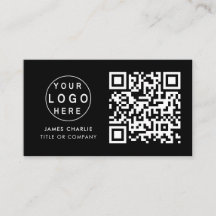 QR Code Business Logo | Black Modern Professional