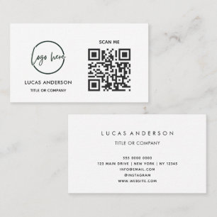 QR Code Business Logo   Black Modern Professional  Business Card
