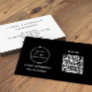 QR Code Business Logo | Black Modern Professional  Business Card
