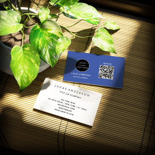 QR Code Business Logo   Black Modern Professional  Card