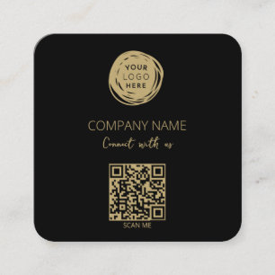 QR Code Business Logo Black Square Business Card