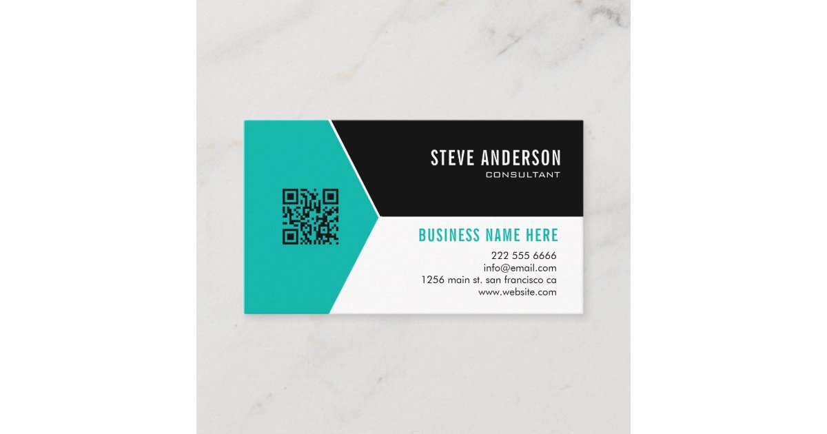 QR Code Business Logo Business Card | Zazzle