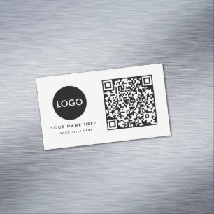 QR Code Business Logo   Card Magnet