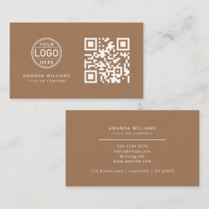 QR Code Business Logo  Coffee Modern Professional  Card