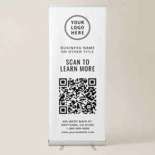QR Code Business Logo Custom Retractable Banner
