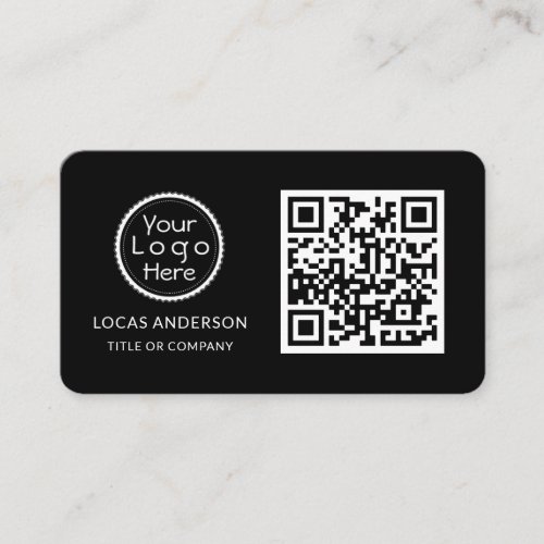 QR Code Business Logo  Gold Modern Professional  Business Card