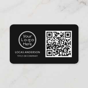 QR Code Business Logo Gold Modern Professional Card