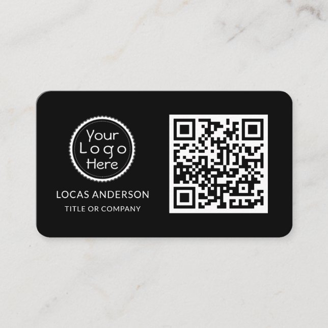 QR Code Business Logo | Gold Modern Professional  Card (Front)