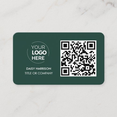 QR Code Business Logo  Green Modern Professional Business Card