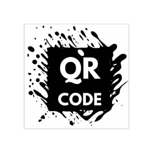 QR Code Business Logo Here Rubber Stamp