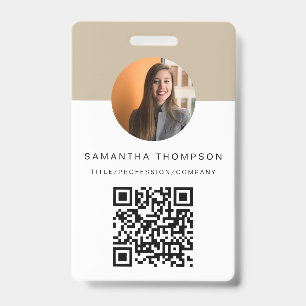 QR Code Business Logo ID Card Business Employee Badge
