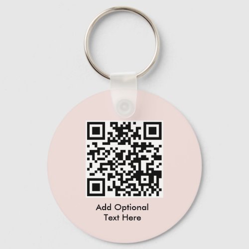 QR Code Business Logo Keychain  Blush Pink