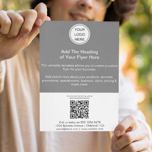 QR Code & Business Logo l Advertising Marketing Flyer