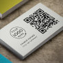 QR Code Business Logo | Minimal Gray Professional Business Card