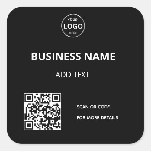 Qr Code Business Logo Modern Black Sticker