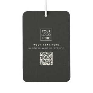 QR Code Business Logo Modern Business Black Air Freshener