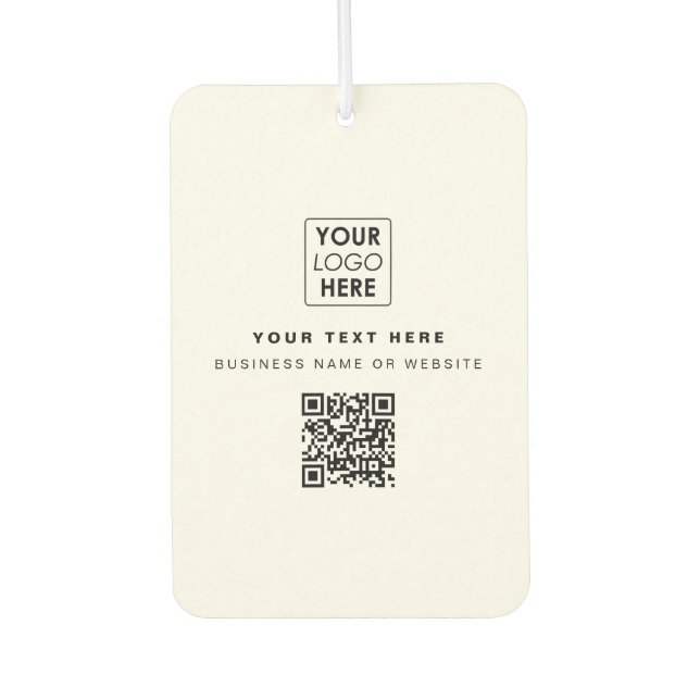 QR Code Business Logo Modern Business White Air Freshener (Front)