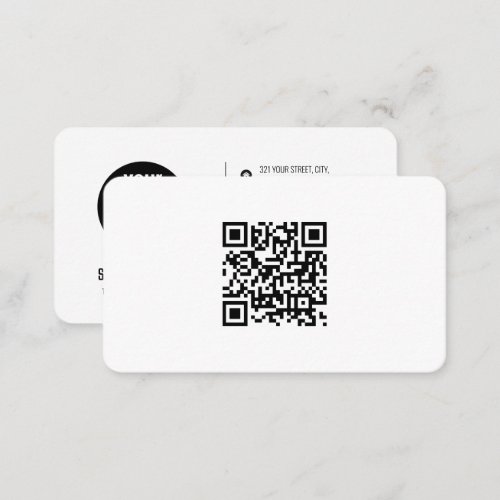 QR Code Business Logo Modern Minimal Business Card