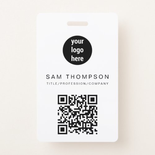 QR Code Business Logo Modern Minimalist   Badge