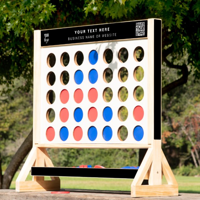 QR Code Business Logo Modern Minimalist Black  Fast Four (Lawn)