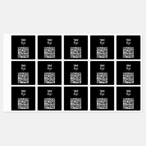 QR Code Business Logo Modern Minimalist Black  Labels