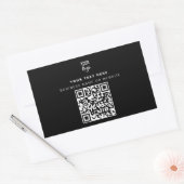 QR Code Business Logo Modern Minimalist Black Rectangular Sticker | Zazzle