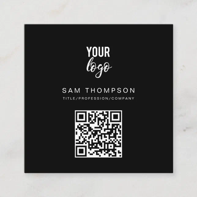 QR Code Business Logo Modern Minimalist Business Calling Card | Zazzle
