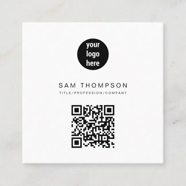 QR Code Business Logo Modern Minimalist Business Calling Card | Zazzle
