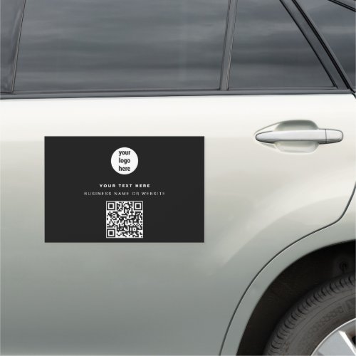 QR Code Business Logo Modern Minimalist Business   Car Magnet