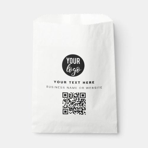 QR Code Business Logo Modern Minimalist Business  Favor Bag